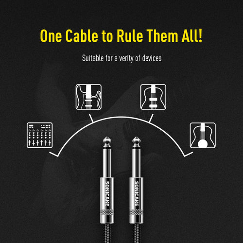 Sonicake - Guitar Cable 6m Nylon ST-ST/Black Buy in Australia