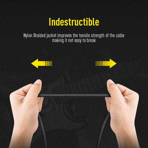 Sonicake - Guitar Cable 3m Nylon ST-ST/Black Buy in Australia