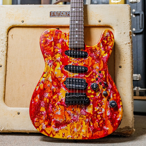 James Tyler USA Tylerbastar in Fire Shmear with a roasted Birdseye Maple Neck