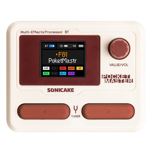 Sonicake Pocket Master - Mini Guitar Amp Model & Multi FX Pedal w BT - Black