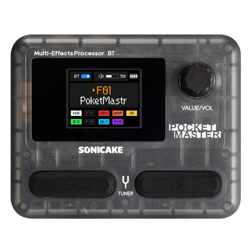 Sonicake Pocket Master - Mini Guitar Amp Model & Multi FX Pedal w BT - Black
