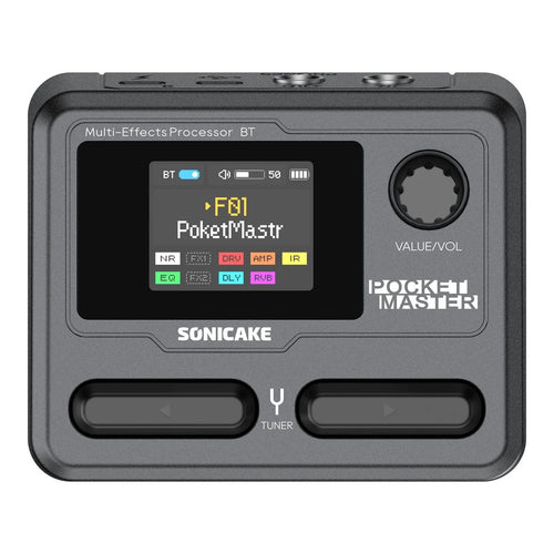 Sonicake Pocket Master - Mini Guitar Amp Model & Multi FX Pedal w BT - Black