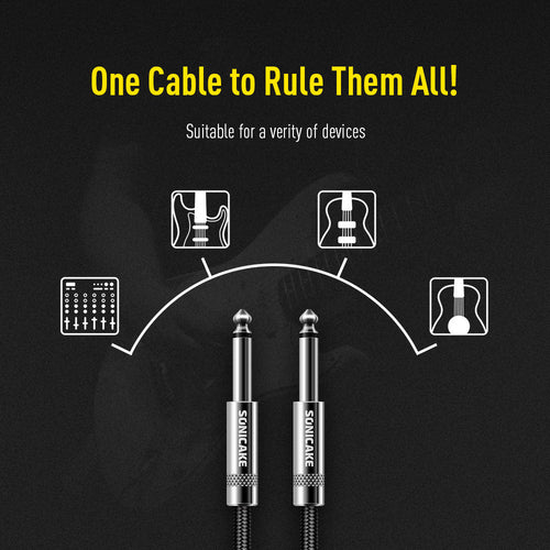 Sonicake - Guitar Cable 3m Nylon ST-ST/Black Buy in Australia