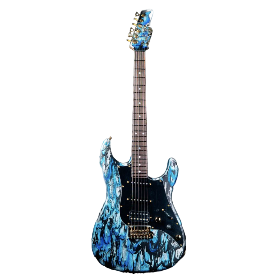 James Tyler USA Studio Elite HD Electric Guitar - Black and Blue Shmear