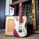 James Tyler Studio Elite — Satin White w/ Neon Pink: The Synth-Ready Secret Guitar for Pop, Rock & Worship