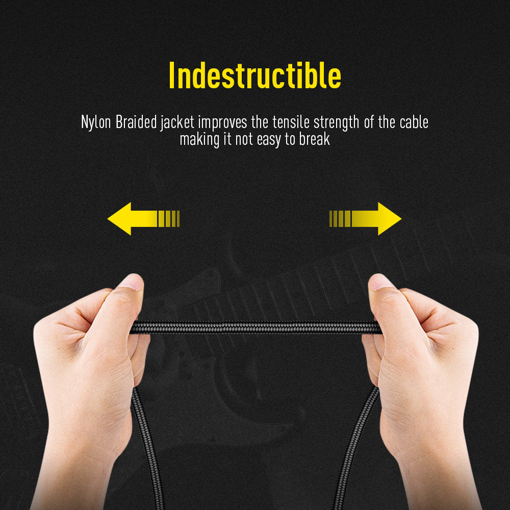 Sonicake - Guitar Cable 3m Nylon ST-RA/Black Buy in Australia