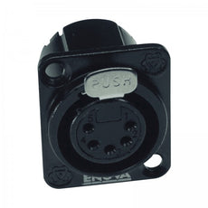 ENOVA XLR chassis connector female 5-pin black metal housing solder cups