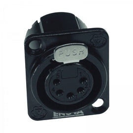 ENOVA XLR chassis connector female 5-pin black metal housing solder cups