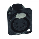 ENOVA XLR chassis connector female 5-pin black metal housing solder cups