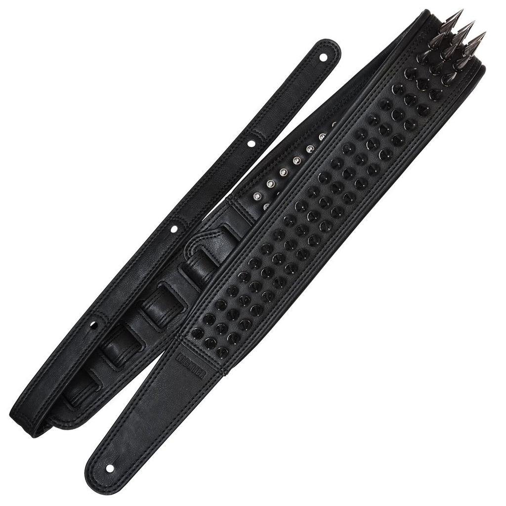 Richter Straps - Blackness Gunblack Spikes Guitar Strap