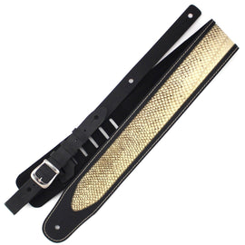 Richter Straps - Luxury Special Rattlesnake Black / Beige Guitar Strap