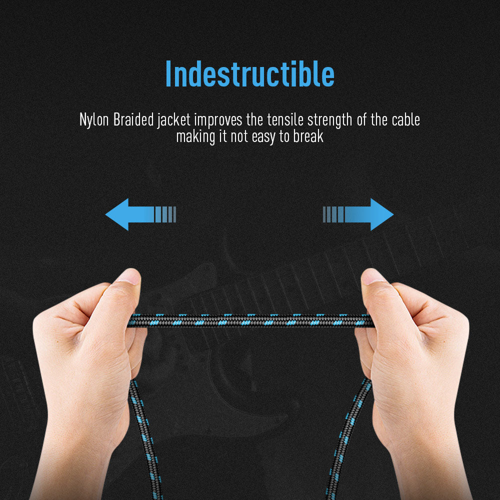Sonicake - Guitar Cable 3m Nylon ST-RA/B&B Buy in Australia