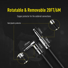 Sonicake - Guitar Cable 6m Nylon ST-RA/Black Australia