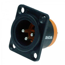 Load image into Gallery viewer, ENOVA XLR chassis connector male 3-pin IP65 black plastic housing solder cups