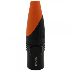ENOVA XLR cable connector male 3-pin IP65 black metal housing and orange boot solder cups Australia