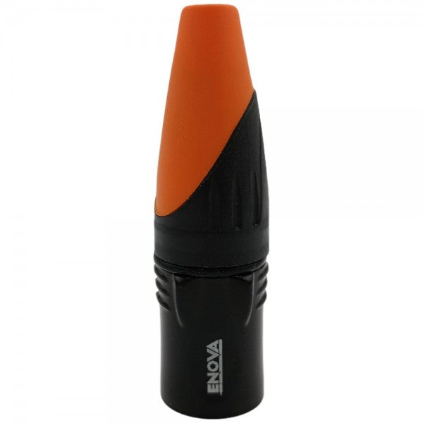 ENOVA XLR cable connector male 3-pin IP65 black metal housing and orange boot solder cups Australia