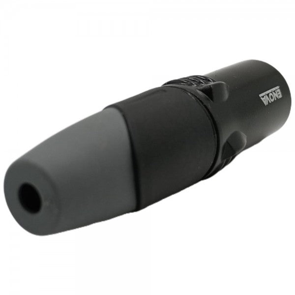 ENOVA XLR cable connector female 3-pin black housing and grey boot solder cups Australia