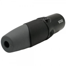 ENOVA XLR cable connector male 3-pin black housing and grey boot solder cups Australia