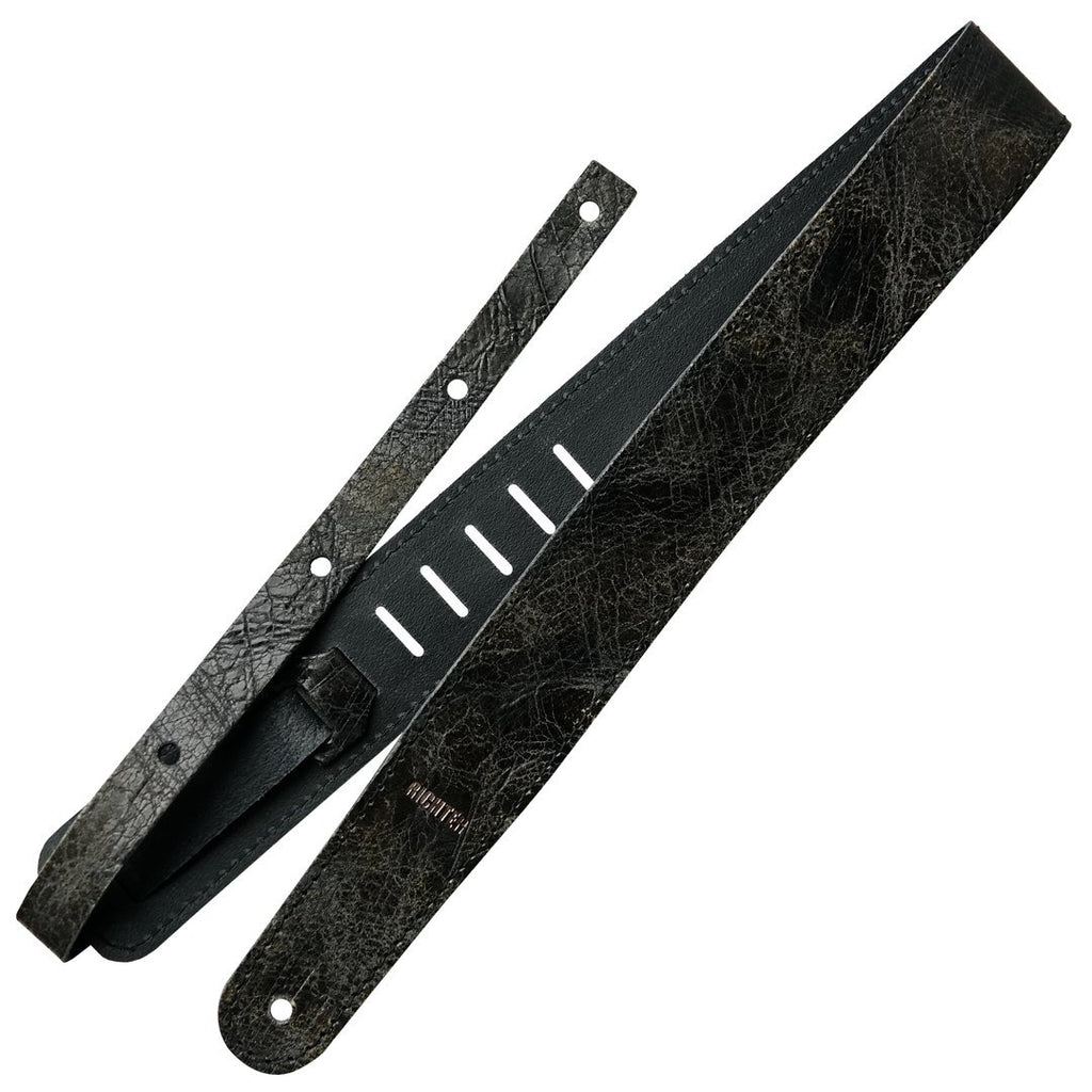 Richter Straps - Raw II Contour Worn Black Guitar Strap