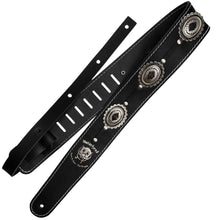 Load image into Gallery viewer, Richter Straps - Motörhead Concho Black / Old Silver Guitar Strap Vegan