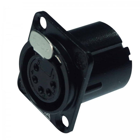 ENOVA XLR chassis connector female 5-pin black metal housing solder cups