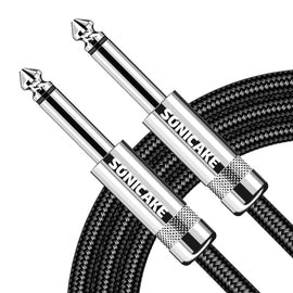 Sonicake - Guitar Cable 3m Nylon ST-ST/Black Australia