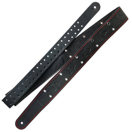 Richter Straps - Mike Dirnt Signature Black / Gunblack / Red Stitching Bass Strap