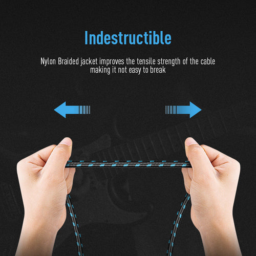 Sonicake - Guitar Cable 3m Nylon ST-ST/B&B Buy in Australia