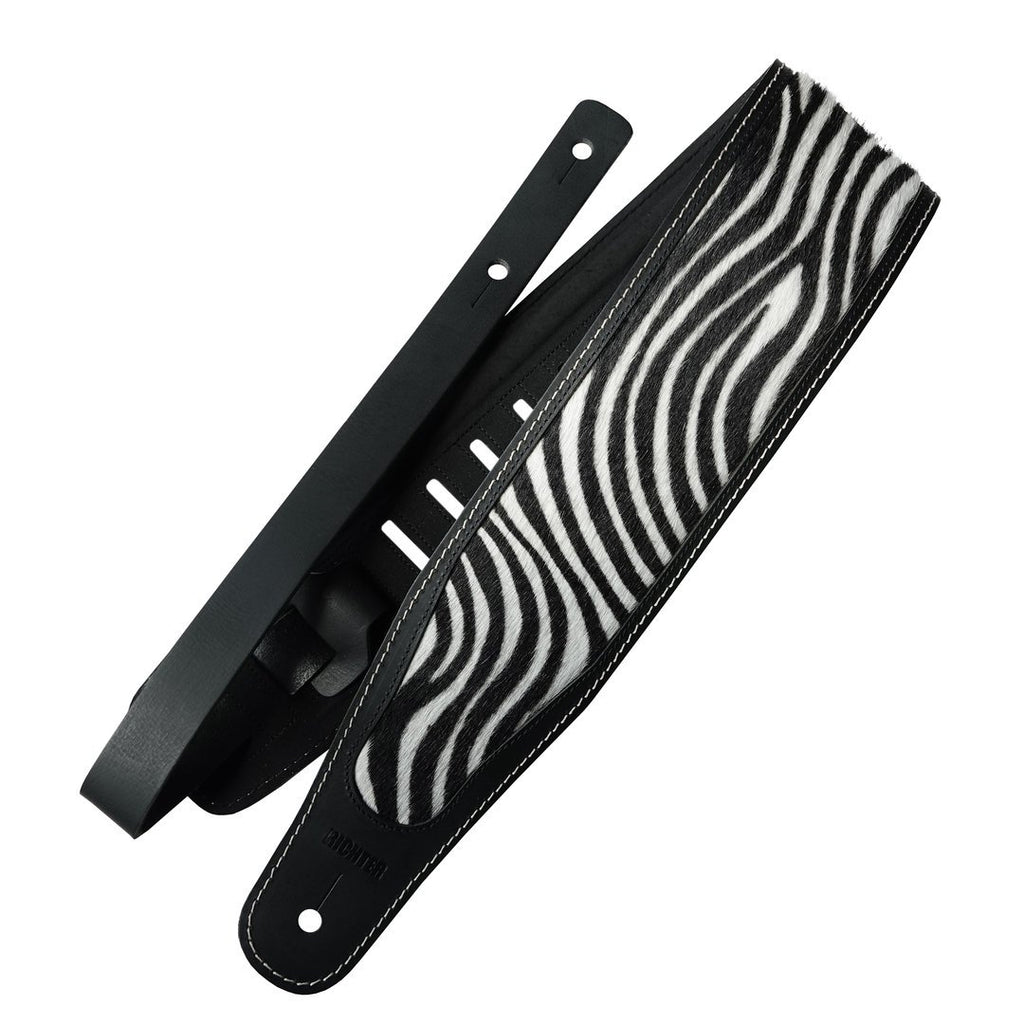 Richter Straps - Beavertail Special Zebra / Black Guitar Strap