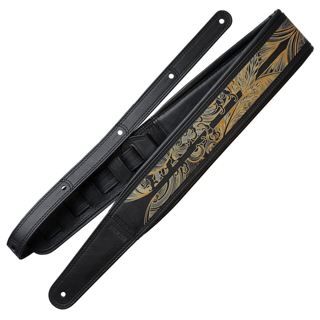 Richter Straps - Pi Stoffers Signature Black / Gold Guitar Strap Vegan