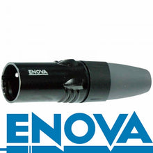 Load image into Gallery viewer, ENOVA XLR cable connector male 3-pin black housing and grey boot solder cups Buy in Australia