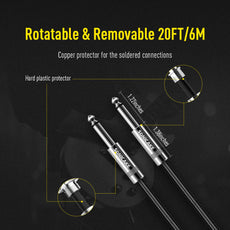 Sonicake - Guitar Cable 6m Nylon ST-ST/Black Australia