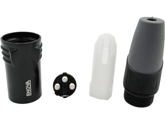 ENOVA XLR cable connector male 3-pin black housing and grey boot solder cups2 Australia