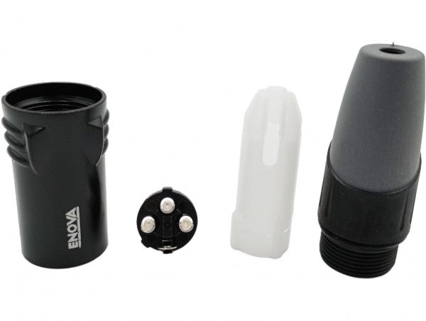 ENOVA XLR cable connector male 3-pin black housing and grey boot solder cups2 Australia