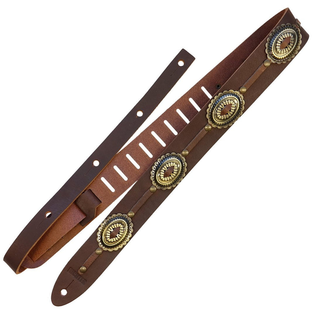 Richter Straps - Raw I Concho Brown / Old Brass Guitar Strap