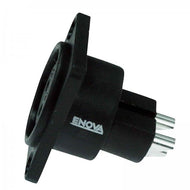 ENOVA XLR chassis connector female 3-pin IP65 black plastic housing solder cups