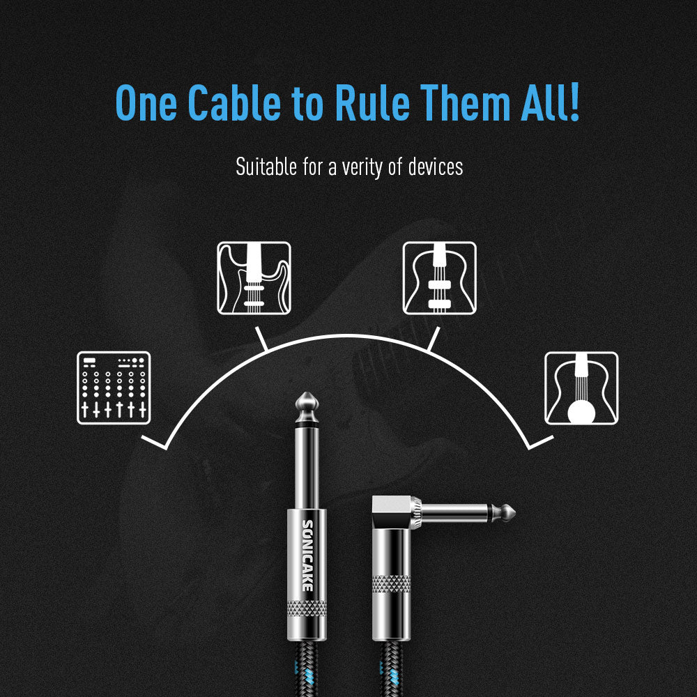 Sonicake - Guitar Cable 6m Nylon ST-RA/B&B Buy in Australia