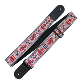 Richter Straps - Retro White / Red Guitar Strap Vegan