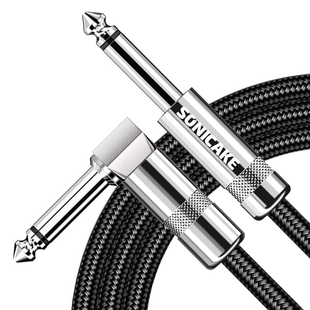 Sonicake - Guitar Cable 3m Nylon ST-RA/Black Australia