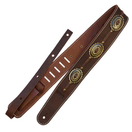 Richter Straps - Raw II Concho Brown / Old Brass Guitar Strap
