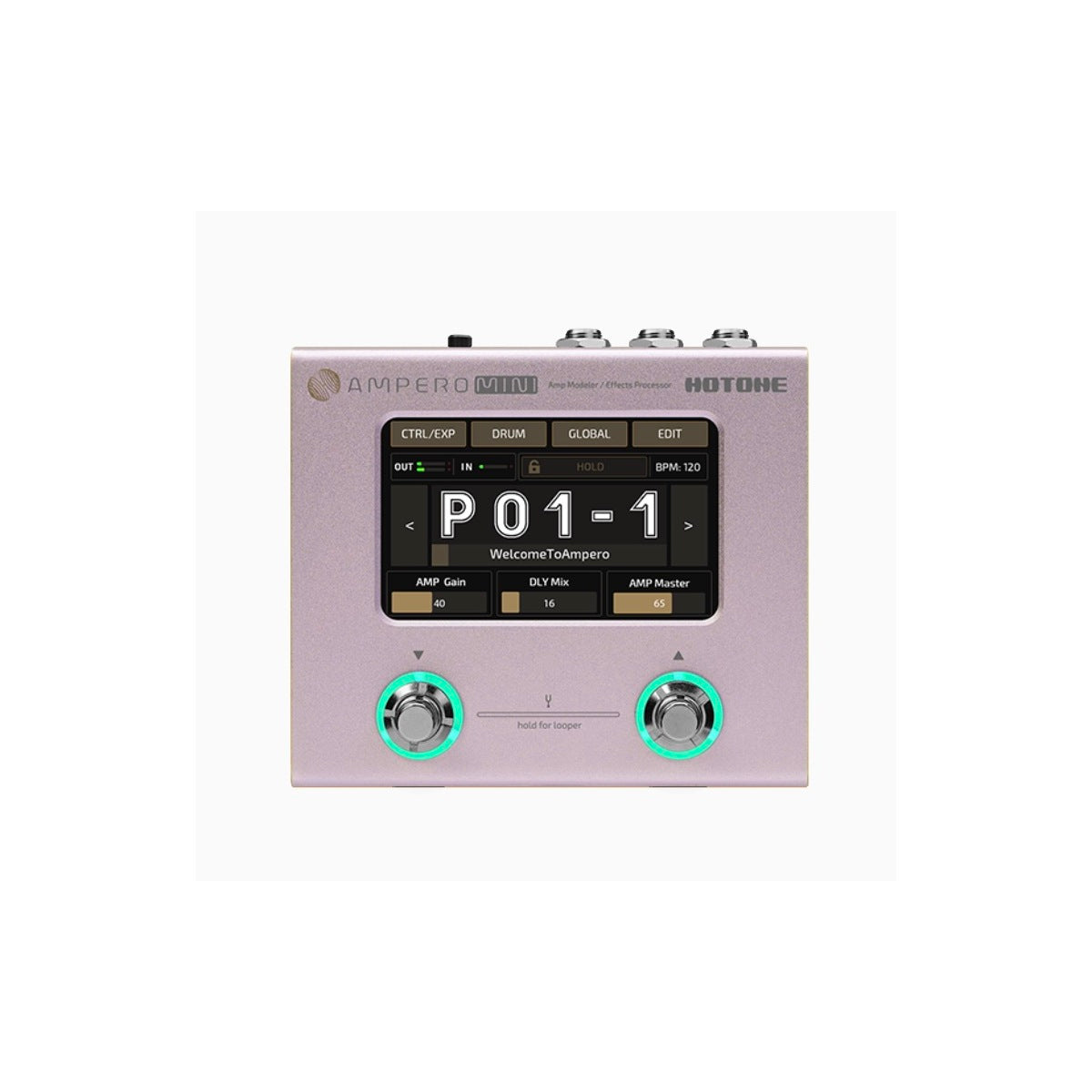 Hotone Ampero Mini Guitar FX Pedal (Purple Taro)