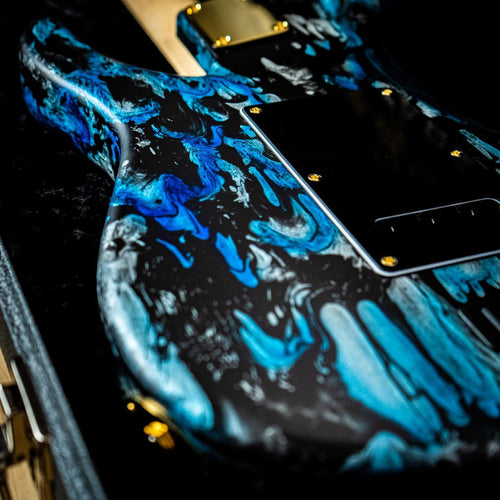 James Tyler USA Studio Elite HD Electric Guitar - Black and Blue Shmear