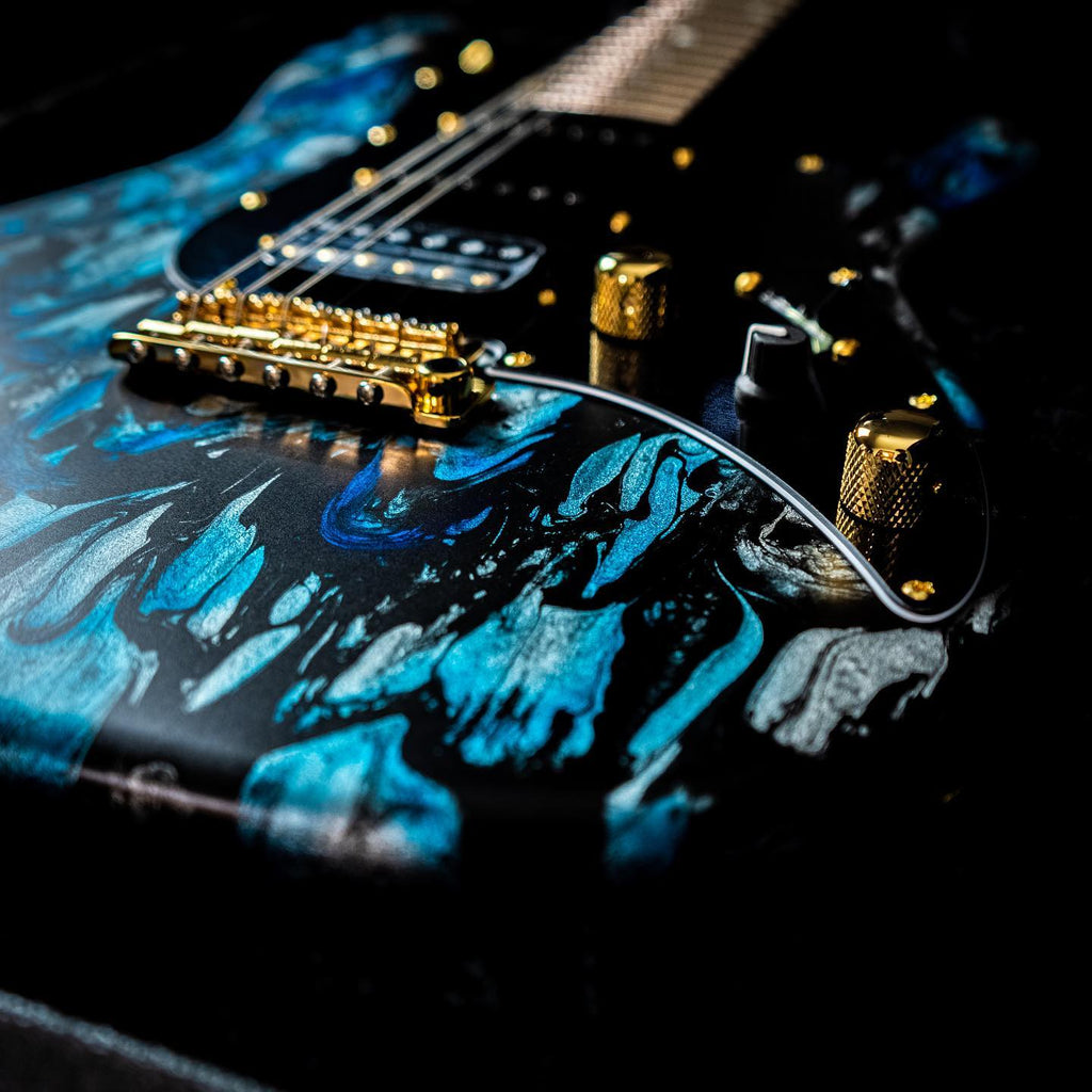 James Tyler USA Studio Elite HD Electric Guitar - Black and Blue Shmear