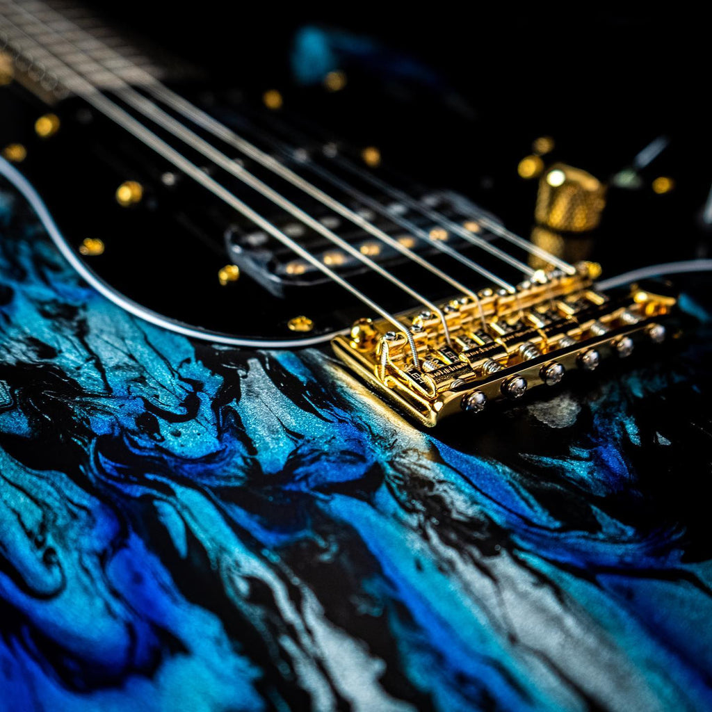 James Tyler USA Studio Elite HD Electric Guitar - Black and Blue Shmear