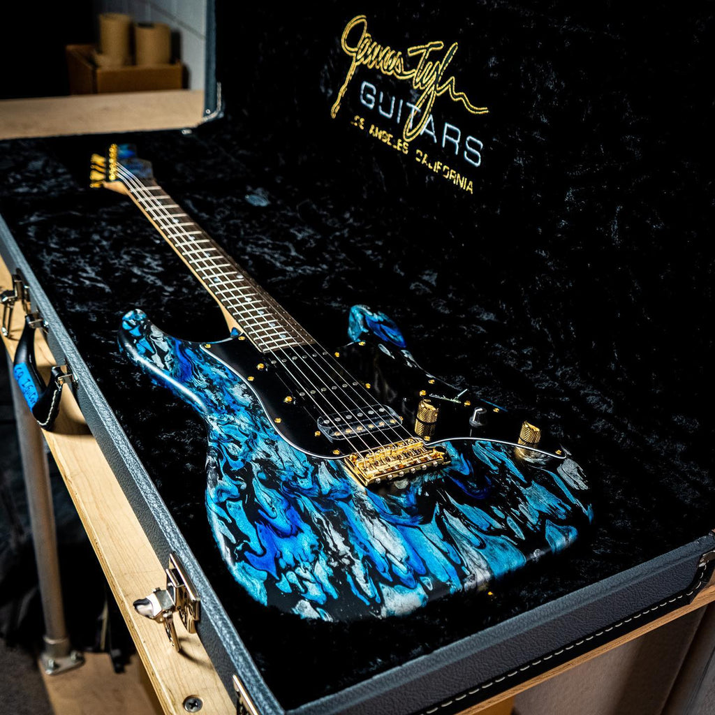 James Tyler USA Studio Elite HD Electric Guitar - Black and Blue Shmear