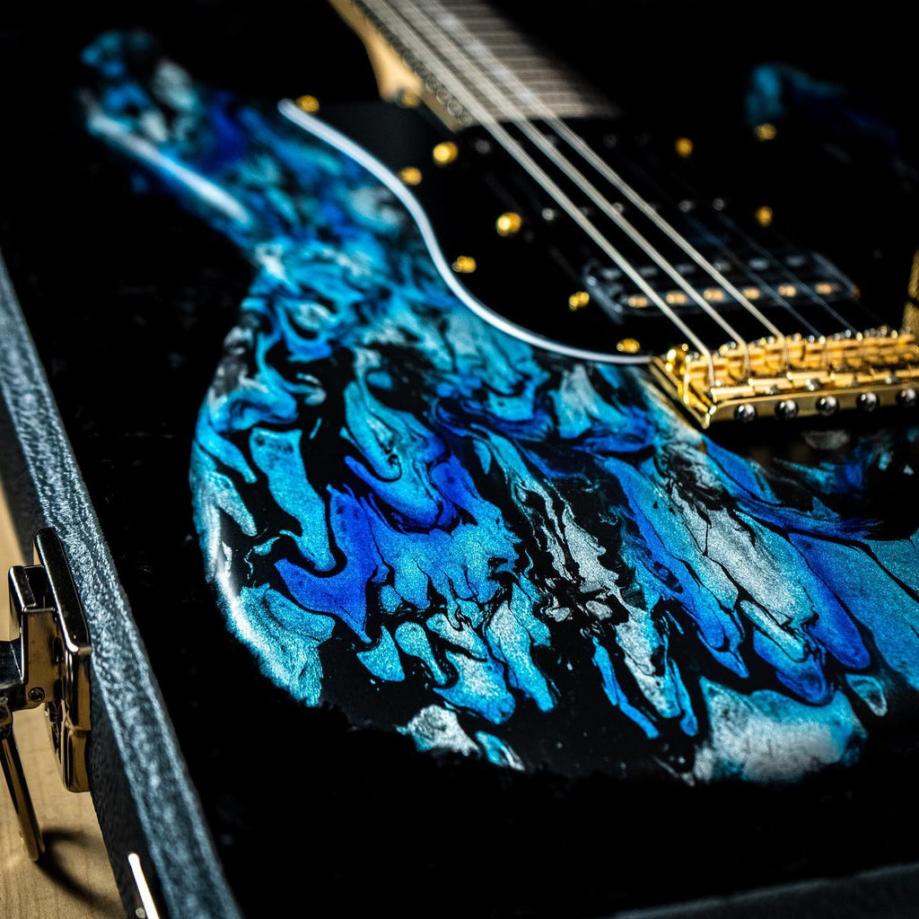 James Tyler USA Studio Elite HD Electric Guitar - Black and Blue Shmear