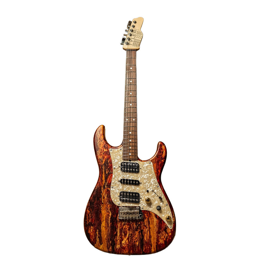 James Tyler USA Studio Elite HD in Caramel Cappuccino Shmear with Vintage White Pearl pickguard
