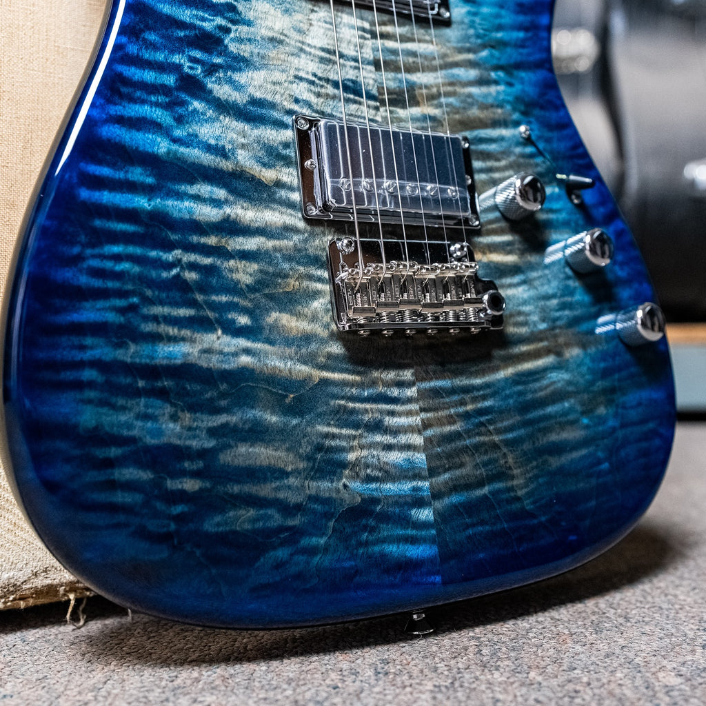 James Tyler USA Studio Elite HD-P with a quilted maple top and a roasted maple neck in Blue Burst finish