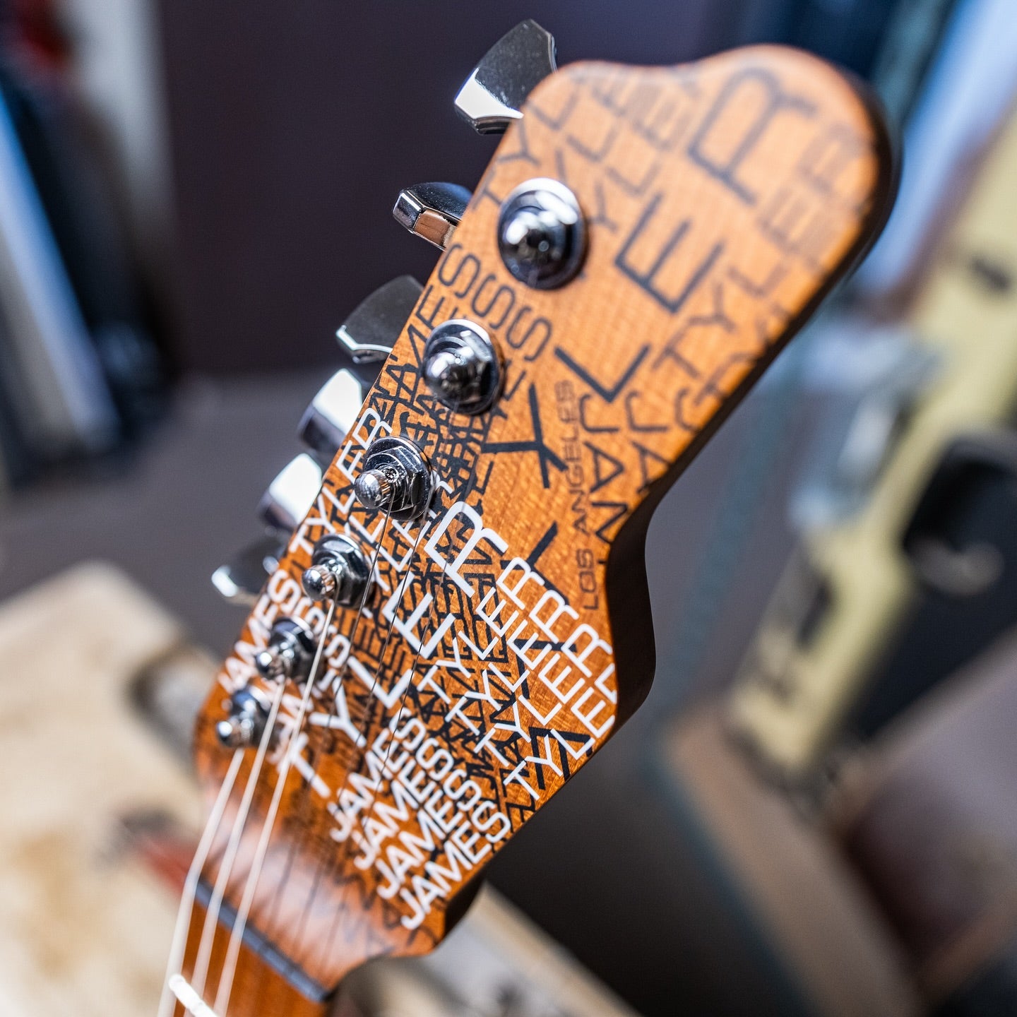James Tyler USA Studio Elite HD in Blue-Purple Burst with a quilted maple top and a roasted maple neck