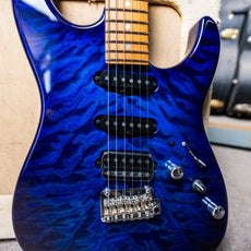 James Tyler USA Studio Elite HD in Blue-Purple Burst with a quilted maple top and a roasted maple neck